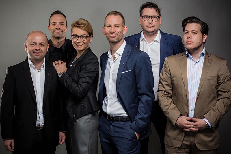Das Ixolit-Team um Rene Siegl (CEO), Gox Mailer (Strategic Advisor), Nathalie Siegl (CFO), Michael Pohl (CPO), Stefan Kjaer (CCO) und Felix Privitera (CTO). 